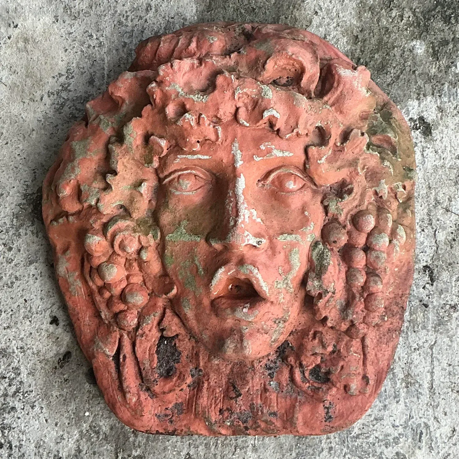 Vintage Boho Cast Concrete Goddess Wall Sculpture — additional photo 1