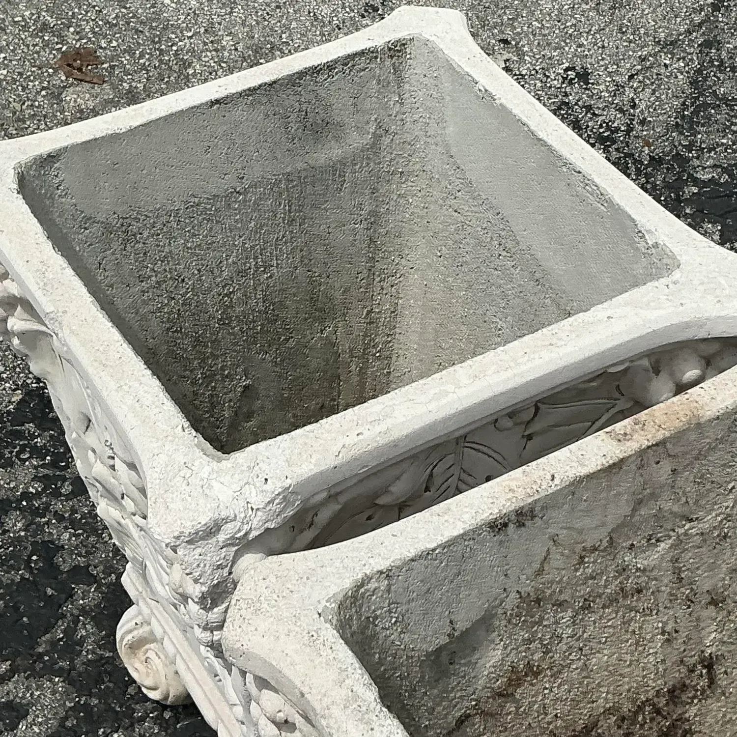 Vintage Boho Cast Concrete Grape Vine Planter - a Pair — additional photo 7