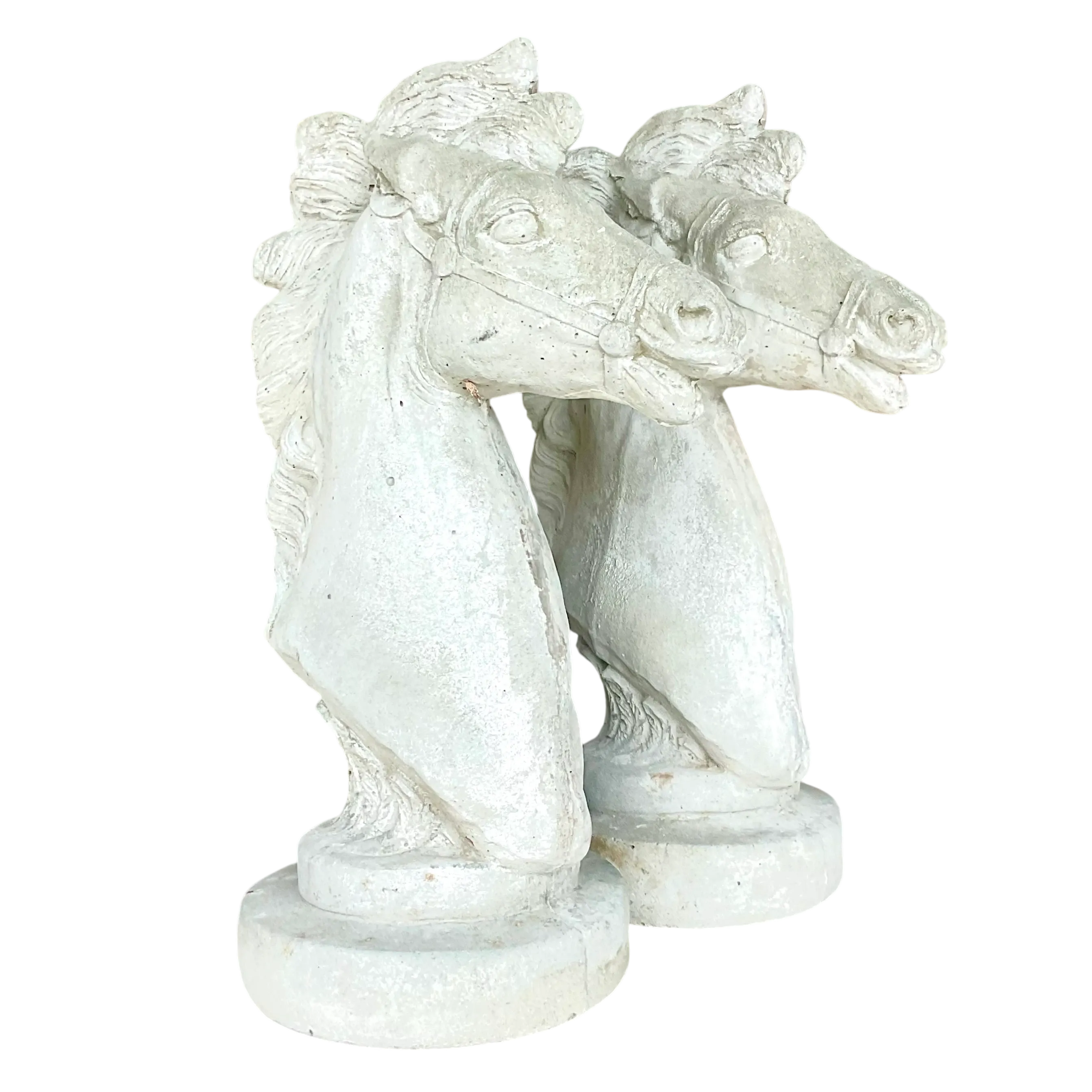 Vintage Boho Cast Concrete Horse Heads - a Pair — additional photo 3