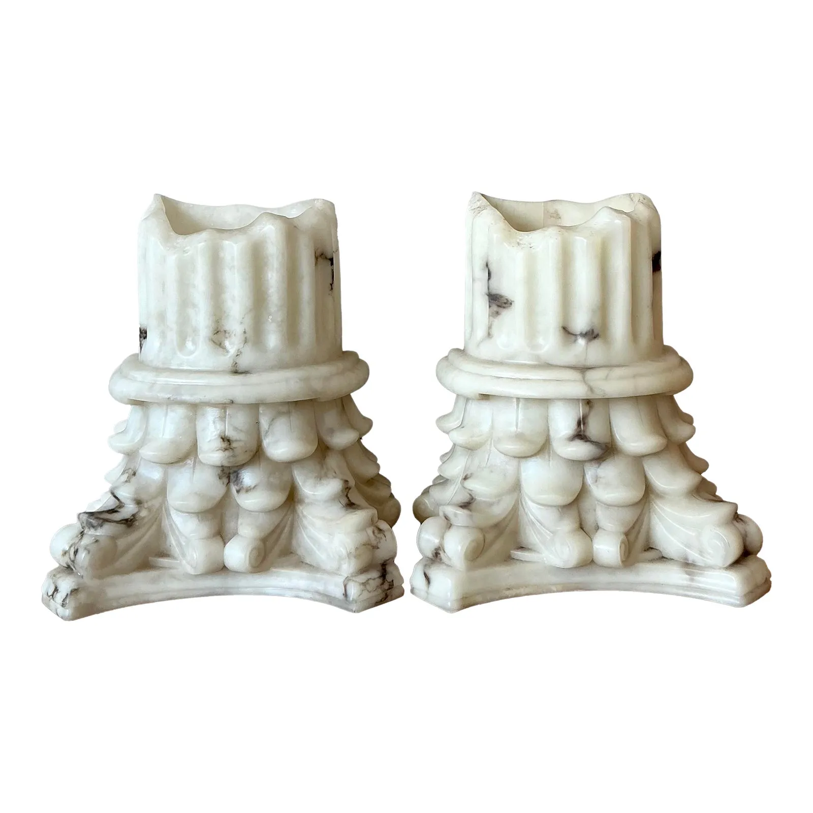 Vintage Boho Cast Resin Column Sconce - A Pair — additional photo 1