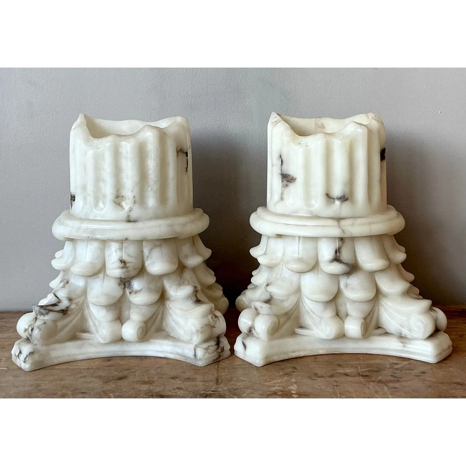 Vintage Boho Cast Resin Column Sconce - A Pair — additional photo 4