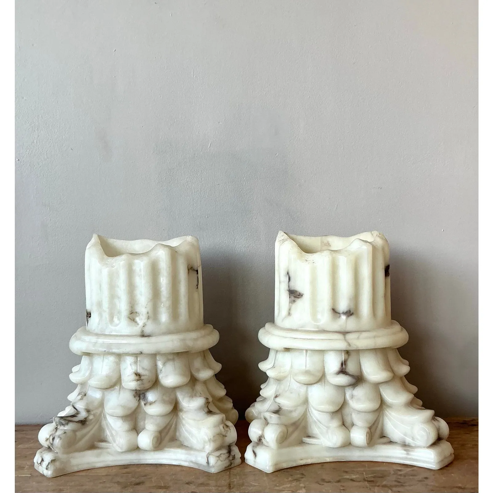 Vintage Boho Cast Resin Column Sconce - A Pair — additional photo 5