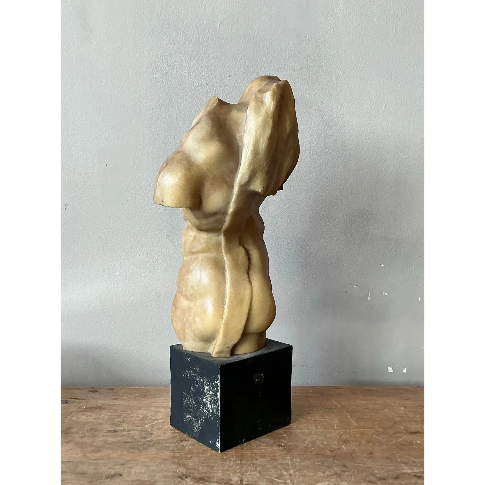 Vintage Boho Cast Resin Sculpture of Man — additional photo 2