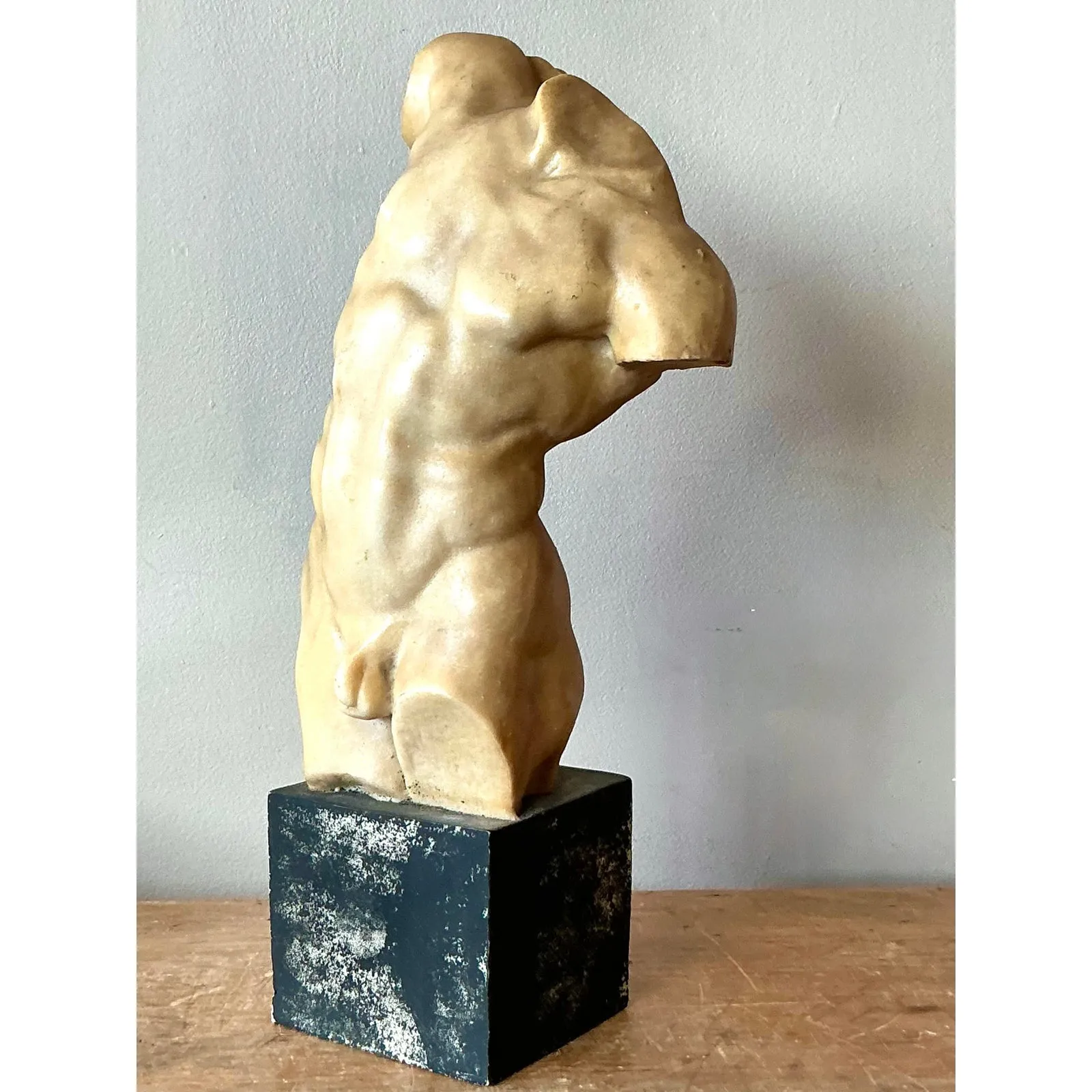 Vintage Boho Cast Resin Sculpture of Man — additional photo 3