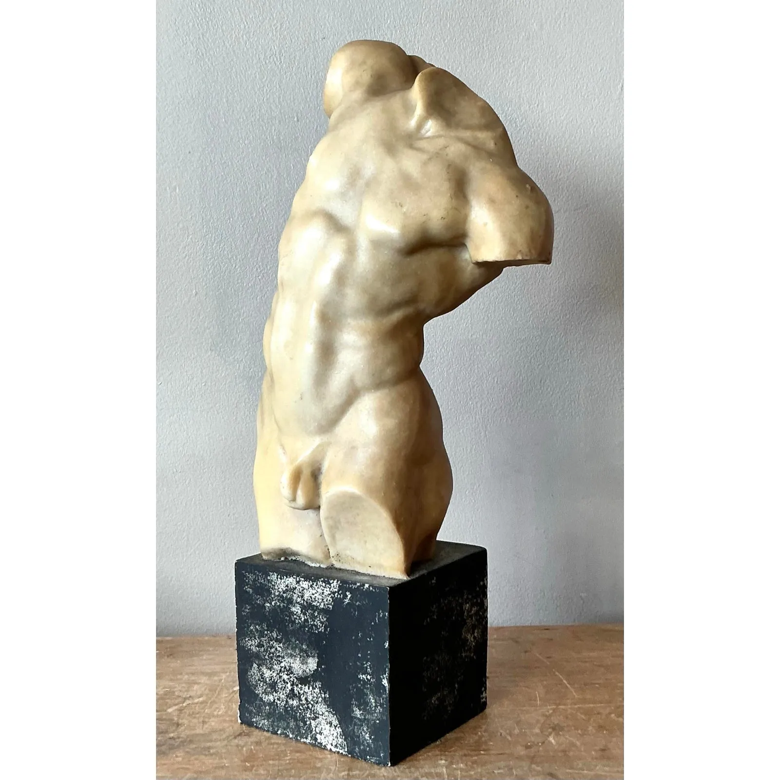 Vintage Boho Cast Resin Sculpture of Man — additional photo 7