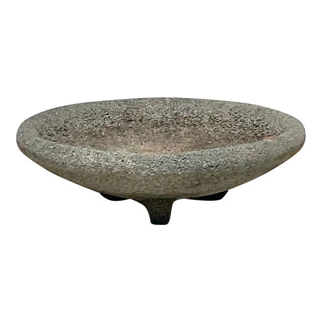 Vintage Boho Cement Low Bowl Planter — additional photo 2
