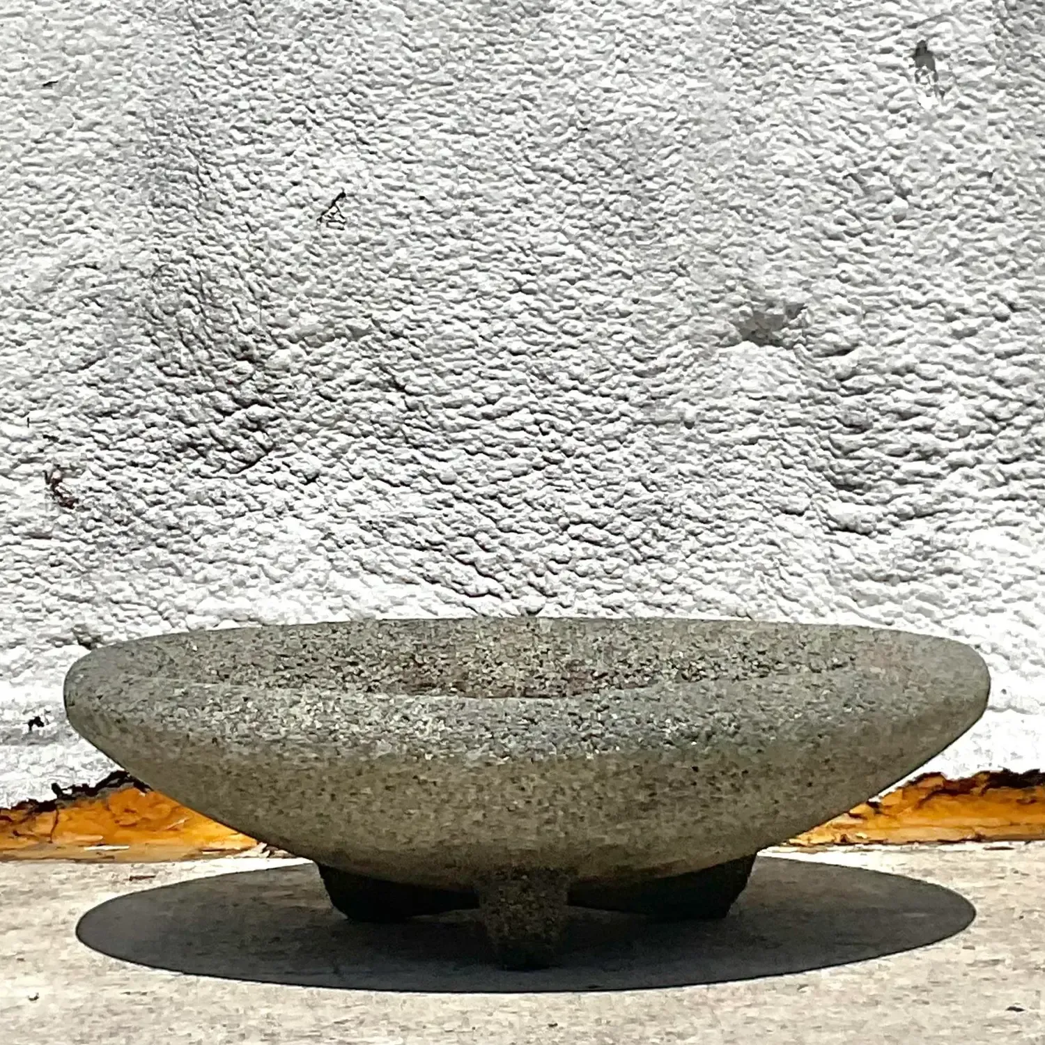 Vintage Boho Cement Low Bowl Planter — additional photo 4