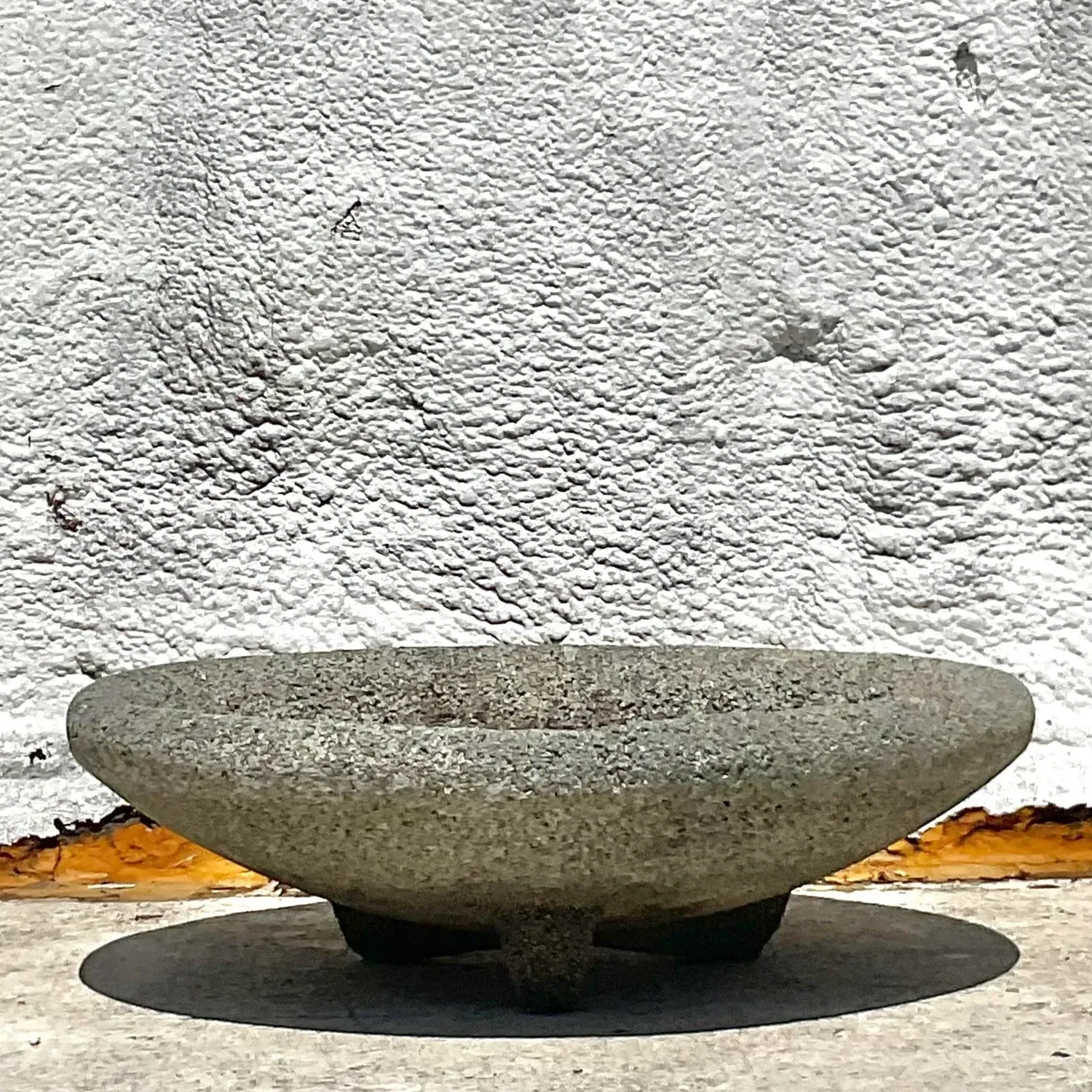 Vintage Boho Cement Low Bowl Planter — additional photo 6