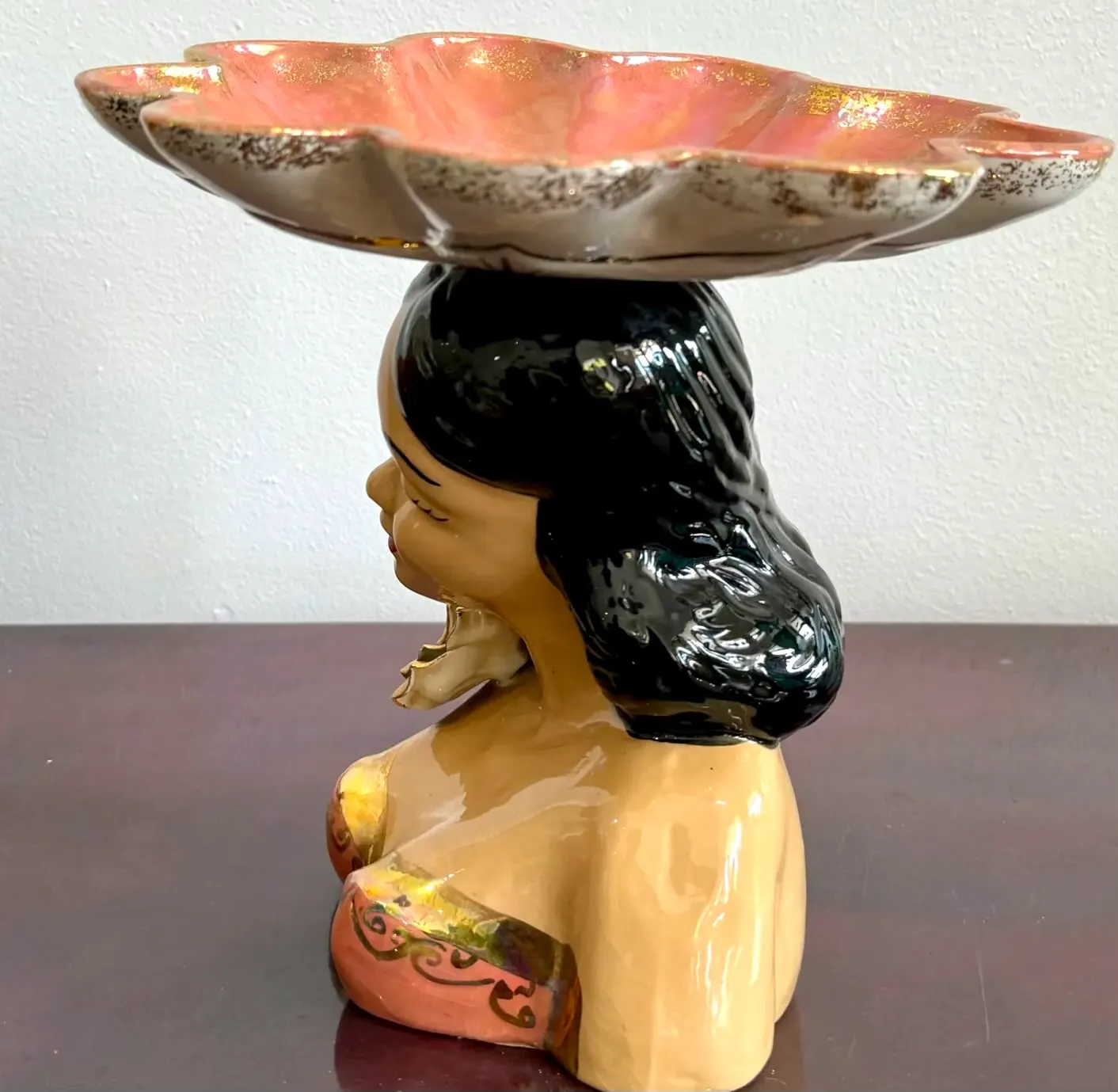 Vintage Boho Ceramic Figurative Bowl — additional photo 4
