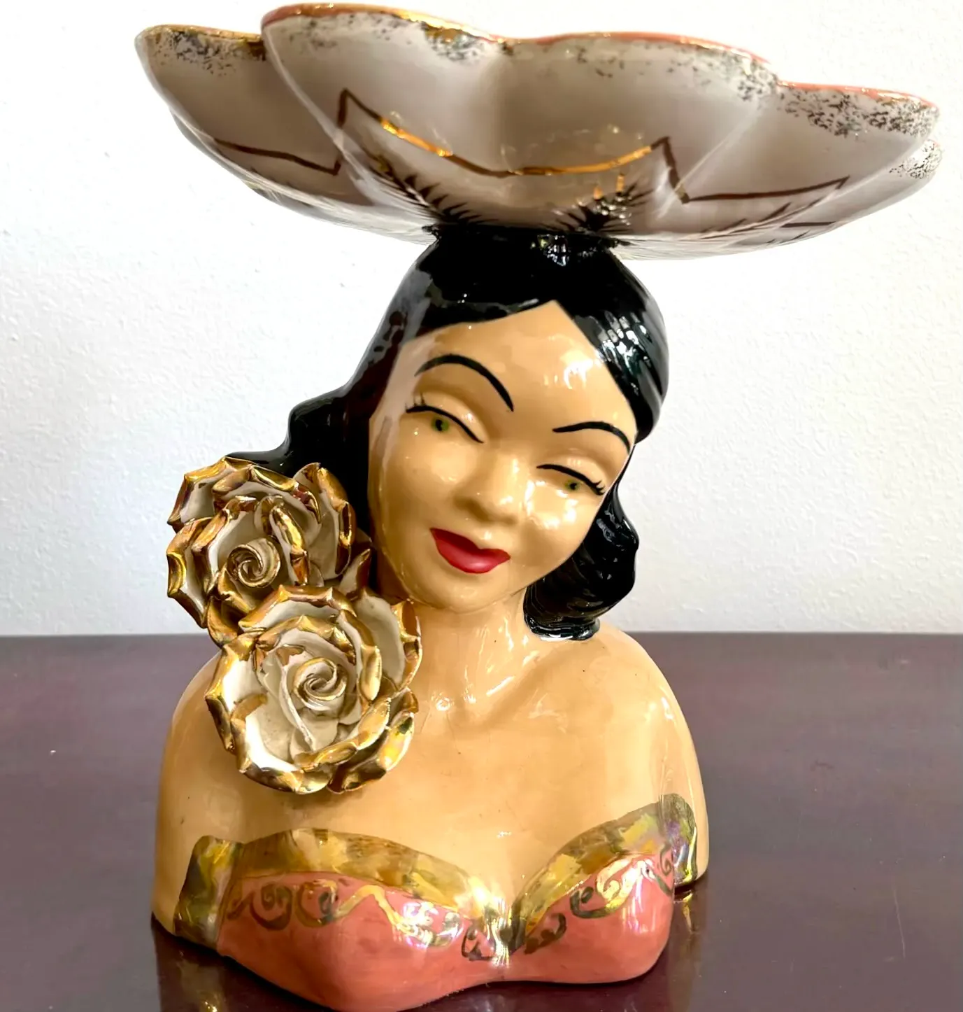 Vintage Boho Ceramic Figurative Bowl — additional photo 5