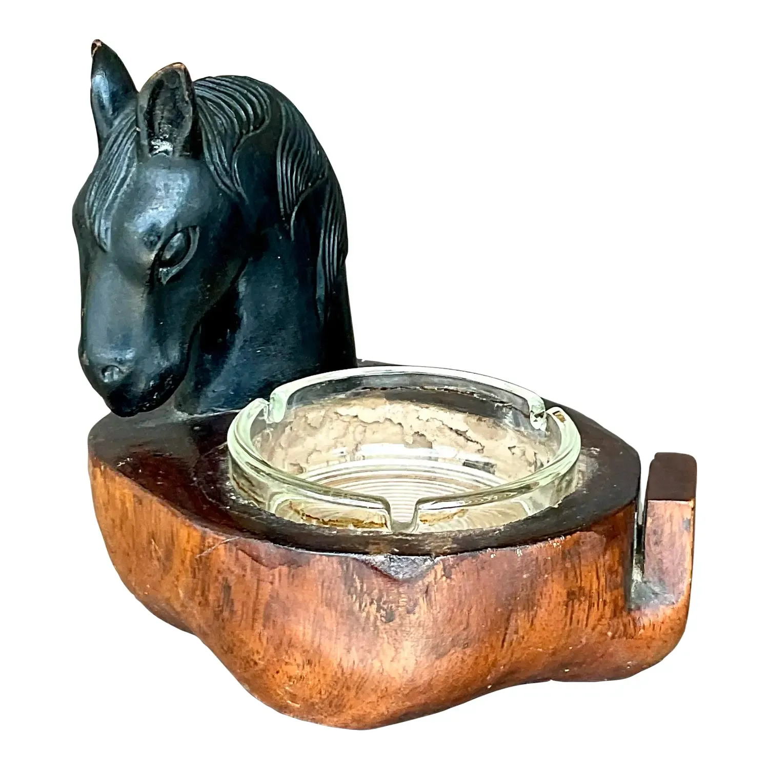 Vintage Boho Ceramic Horsehead Ashtray — additional photo 1