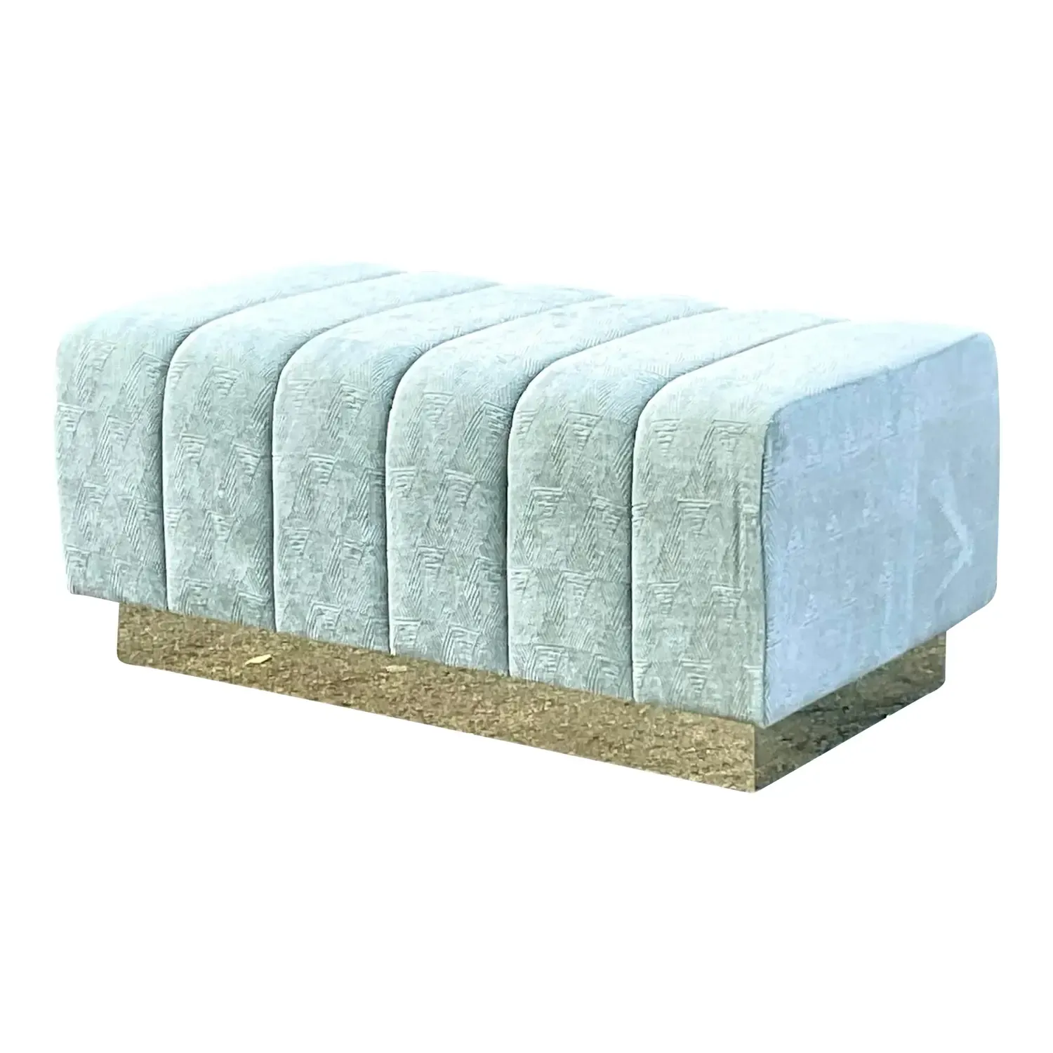 Vintage Boho Channel Tufted Ottoman — additional photo 1