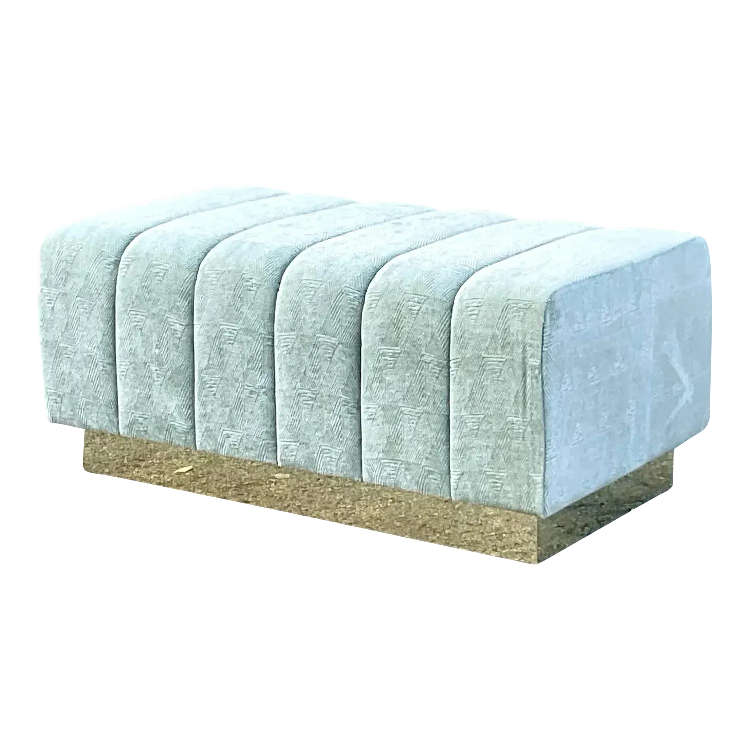 Vintage Boho Channel Tufted Ottoman — additional photo 2