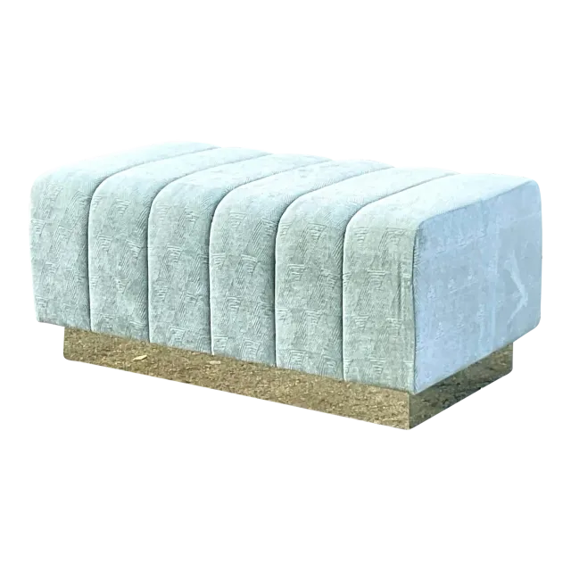 Vintage Boho Channel Tufted Ottoman — additional photo 2