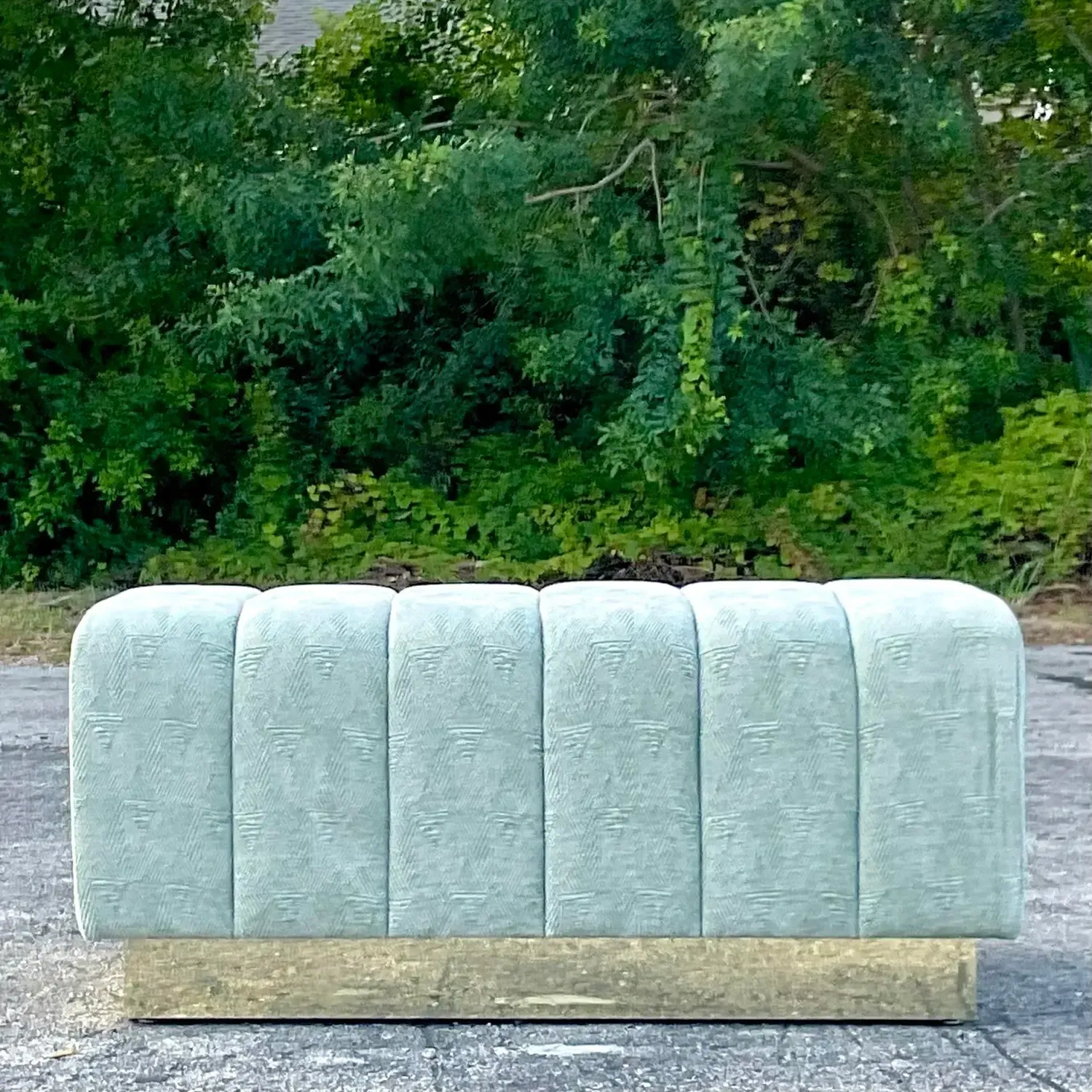 Vintage Boho Channel Tufted Ottoman — additional photo 3