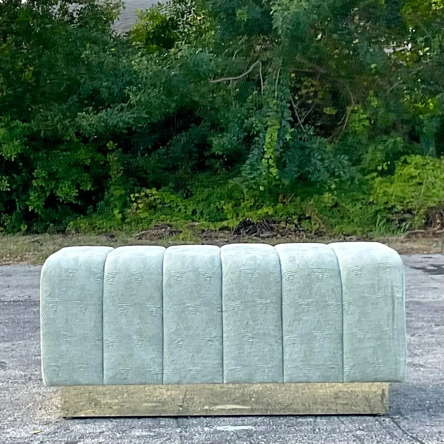 Vintage Boho Channel Tufted Ottoman — additional photo 6