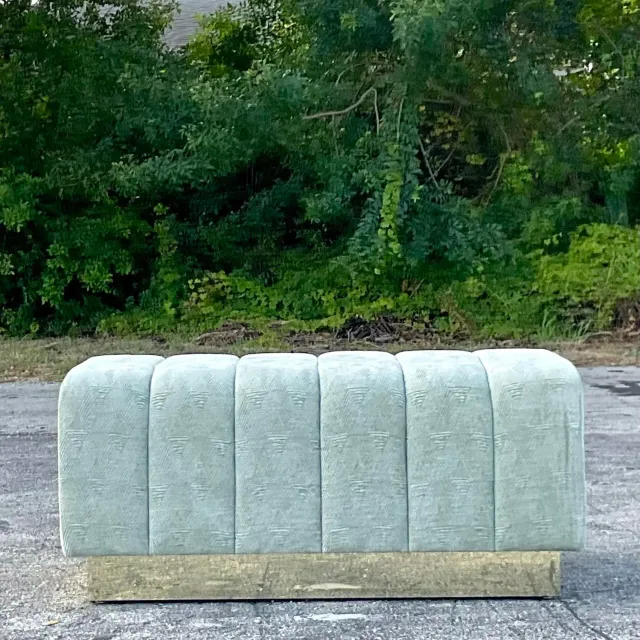 Vintage Boho Channel Tufted Ottoman — additional photo 6