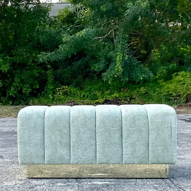 Vintage Boho Channel Tufted Ottoman — additional photo 7