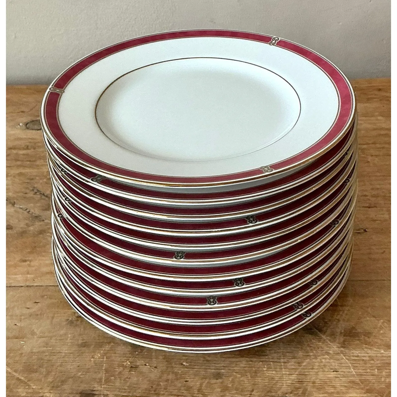 Vintage Boho Christofle "Oceana Red" Salad Plates - Set of 12 — additional photo 1