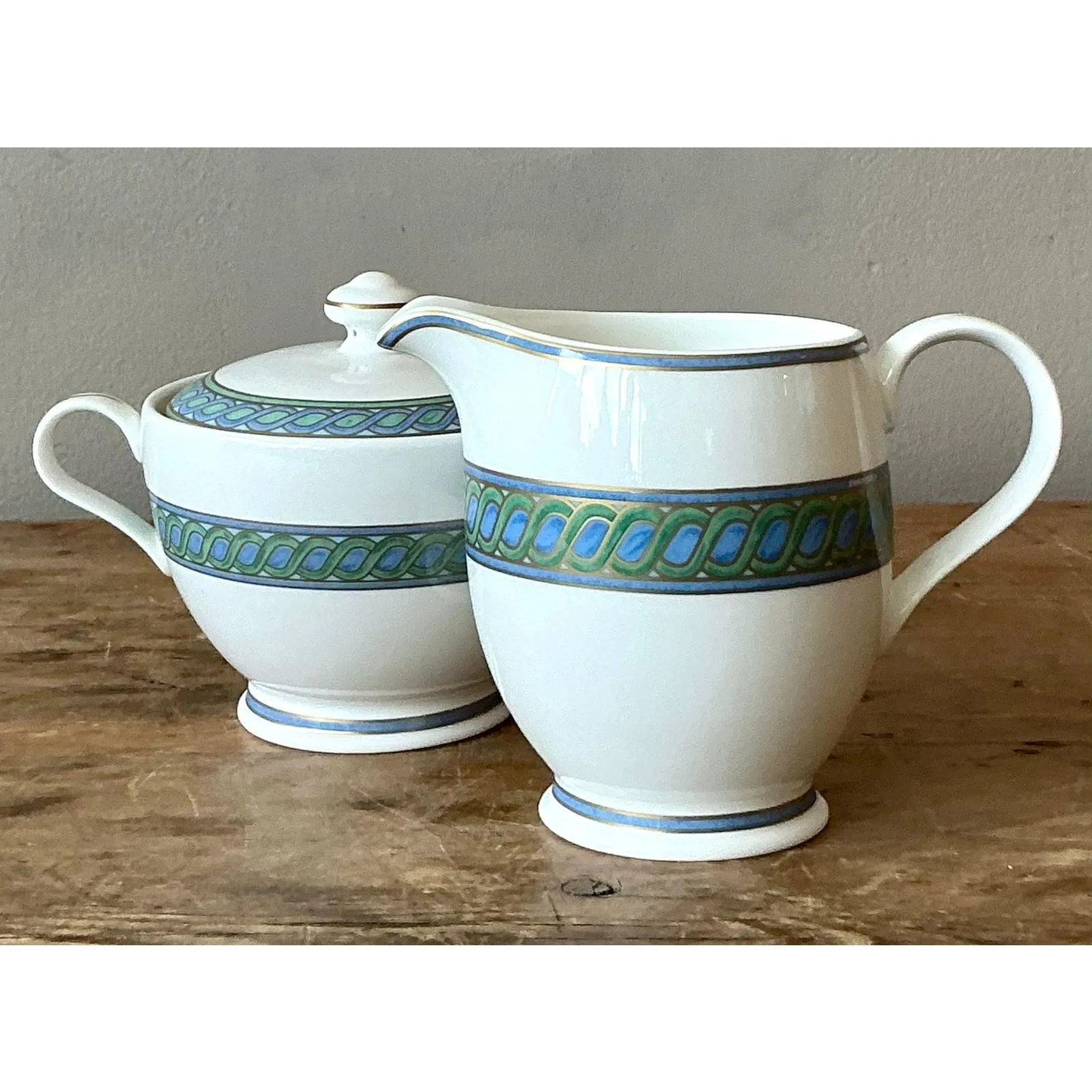 Vintage Boho Christofle "Torsada" Creamer & Lidded Sugar Bowl - A Pair — additional photo 2