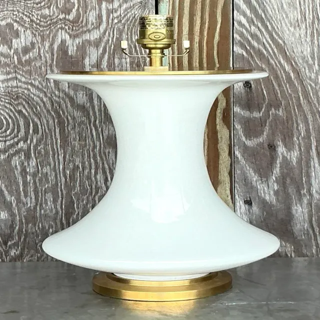 Vintage Boho Christopher Spitzmiller for Visual Comfort Glazed Ceramic Lamp — additional photo 6