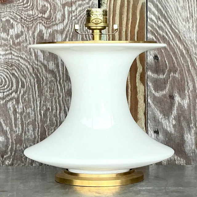 Vintage Boho Christopher Spitzmiller for Visual Comfort Glazed Ceramic Lamp — additional photo 8