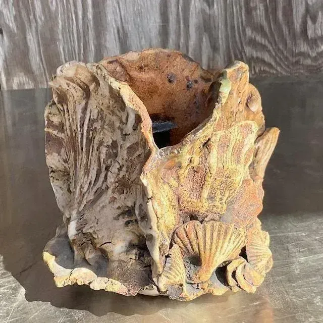 Vintage Boho Coastal Studio Pottery Vase — additional photo 2