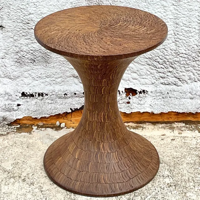 Vintage Boho Coconut Shell Pedestal Dining Table — additional photo 5