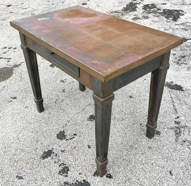 Vintage Boho Copper Wrapped Writing Desk — additional photo 2