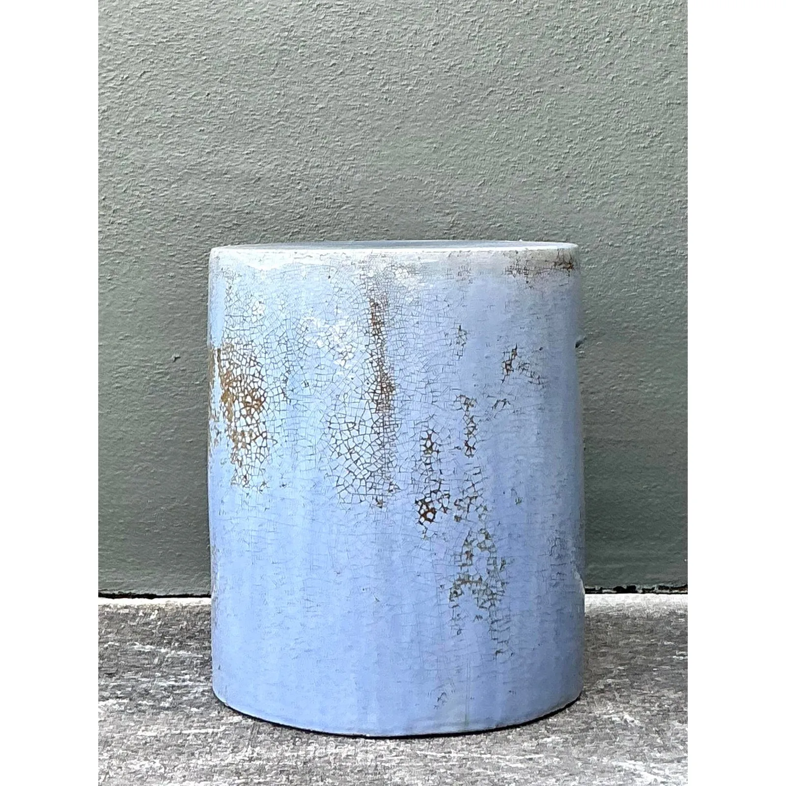 Vintage Boho Crackle Glaze Low Stool — additional photo 2