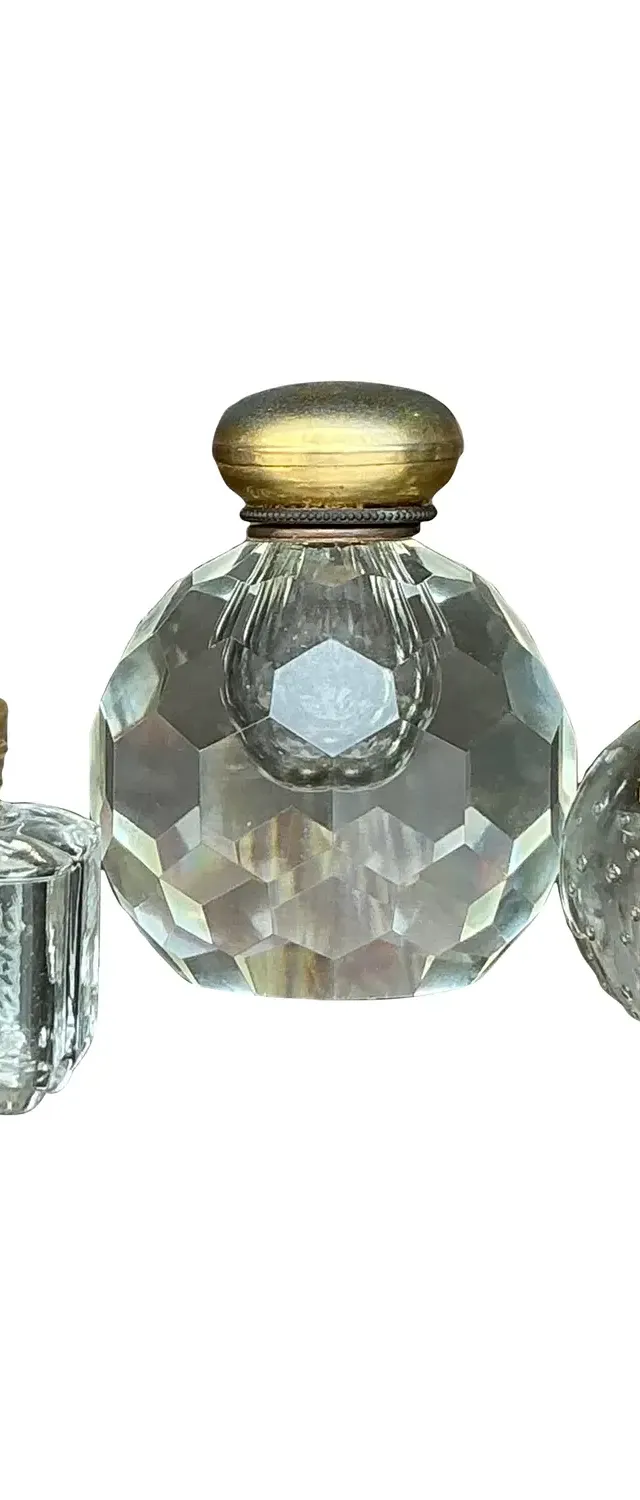 Vintage Boho Cut Glass Inkwells - Set of 3