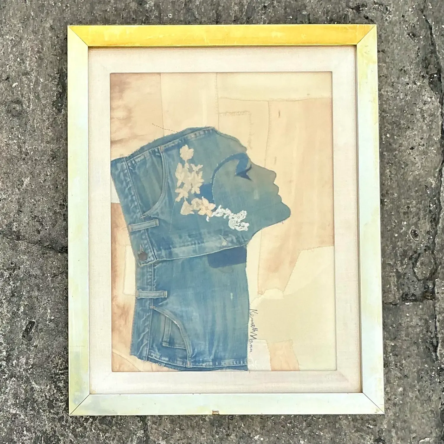 Vintage Boho Denim Collage Portrait — additional photo 2