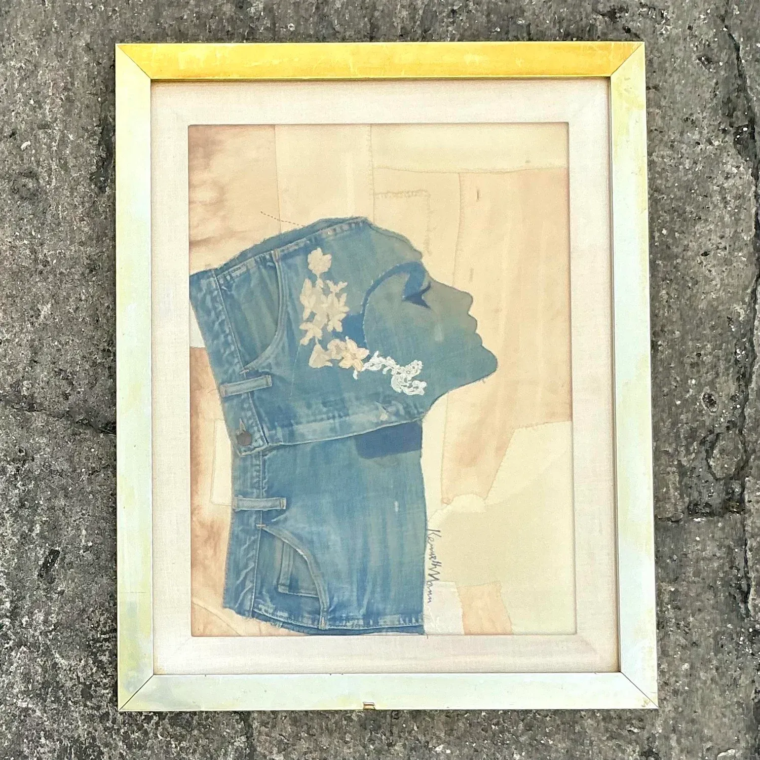 Vintage Boho Denim Collage Portrait — additional photo 3