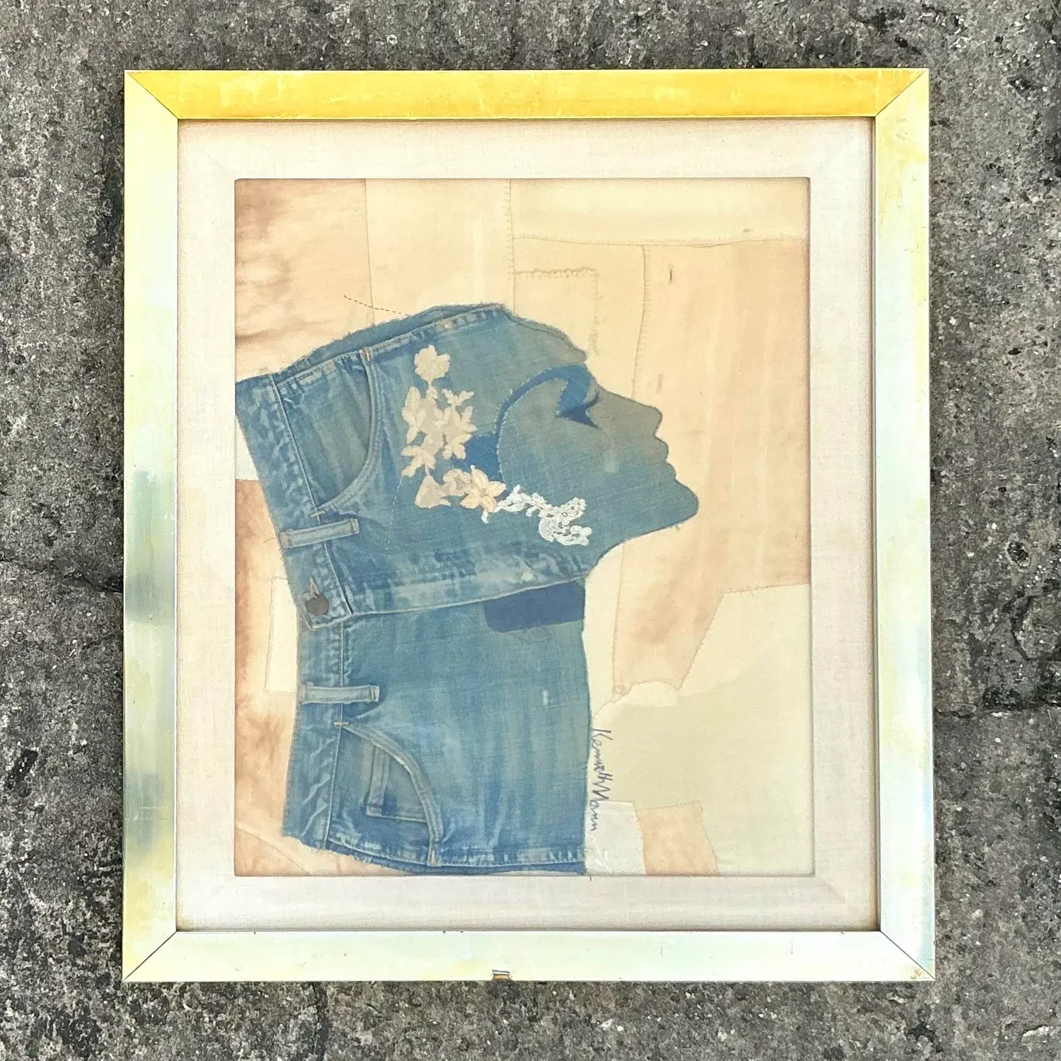 Vintage Boho Denim Collage Portrait — additional photo 4