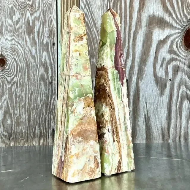 Vintage Boho Distressed Opal Obelisks - a Pair — additional photo 4