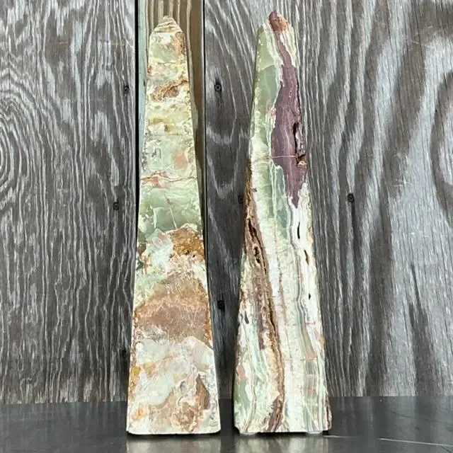 Vintage Boho Distressed Opal Obelisks - a Pair — additional photo 5