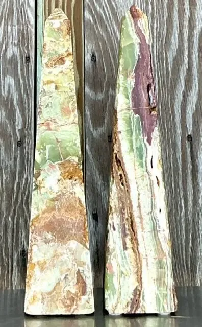 Vintage Boho Distressed Opal Obelisks - a Pair — additional photo 7