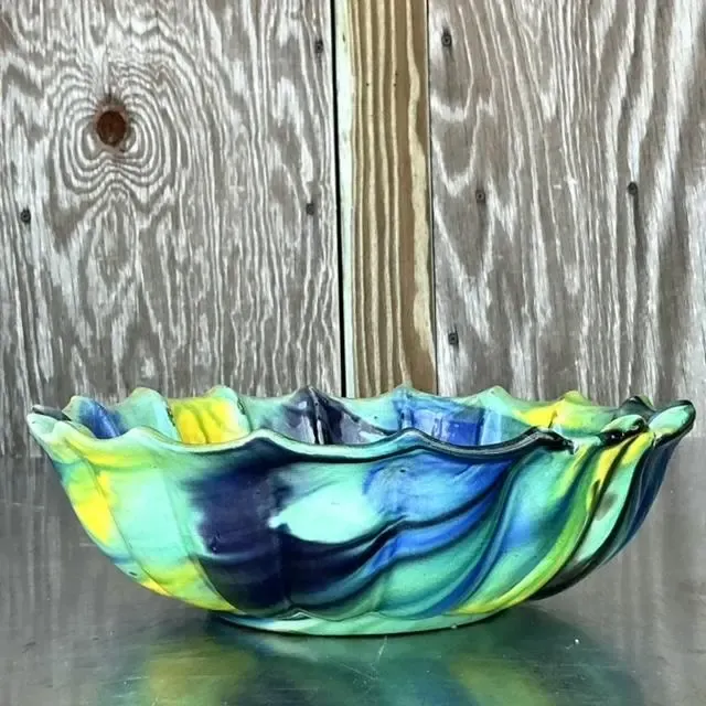 Vintage Boho Drip Glaze Bowl — additional photo 6