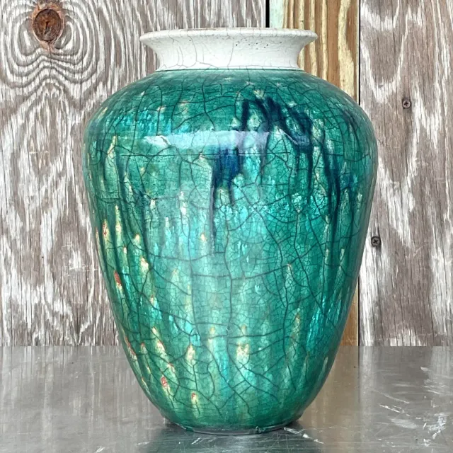 Vintage Boho Drip Glaze Studio Pottery Vase — additional photo 5