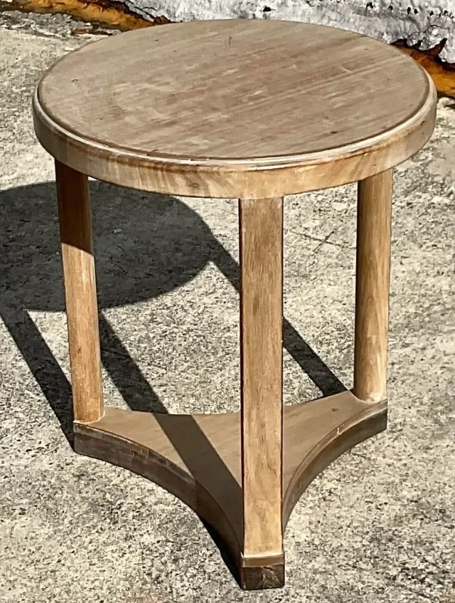 Vintage Boho Dunbar Washed Wood Side Table — additional photo 4