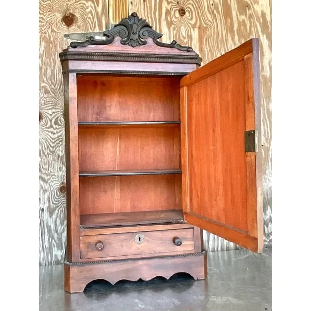 Vintage Boho Eastlake Mirrored TableTop Cabinet — additional photo 2