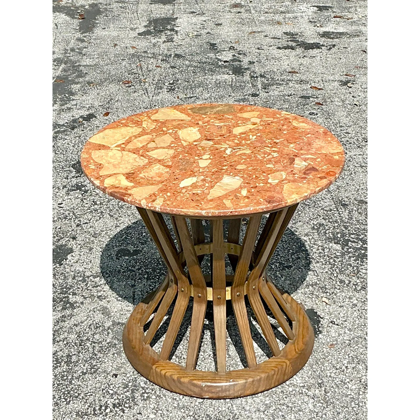 Vintage Boho Edward Wormley for Dunbar Terrazzo Top Side Table — additional photo 2