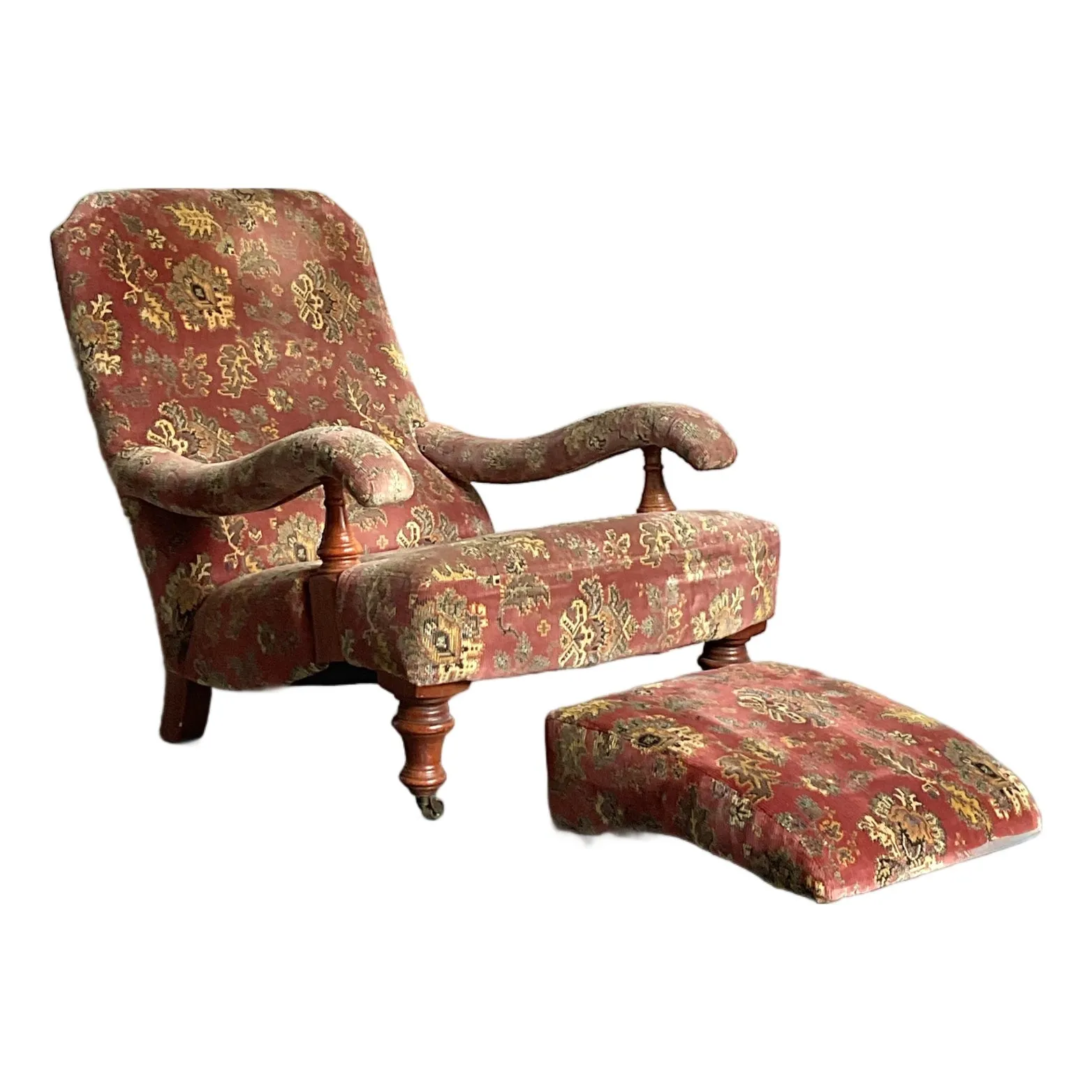 Vintage Boho Edwardian Steamer Chair and Foot Rest — additional photo 1