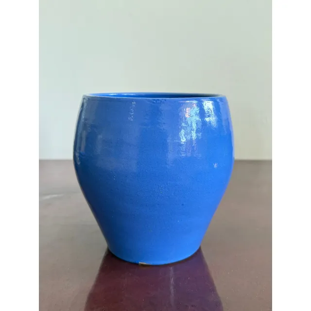 Vintage Boho Electric Blue Studio Pottery Vase — additional photo 1