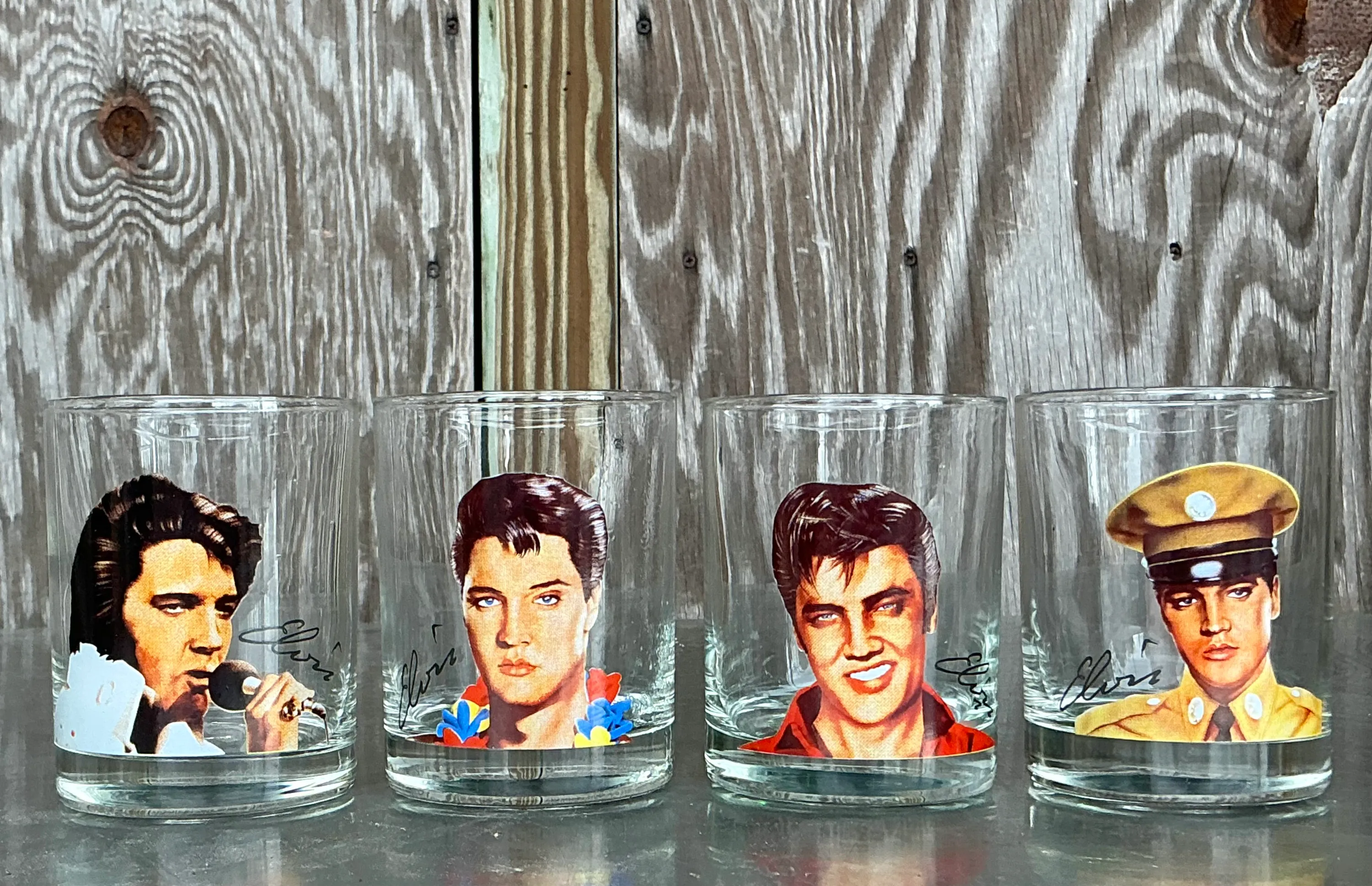 Vintage Boho Elvis Rocks Glasses - Set Of 4 — additional photo 1