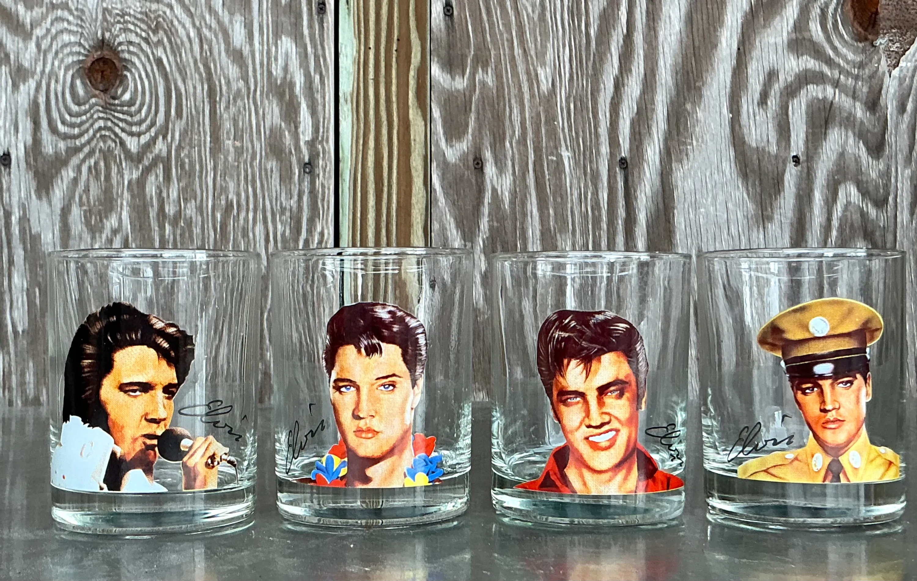Vintage Boho Elvis Rocks Glasses - Set Of 4 — additional photo 4