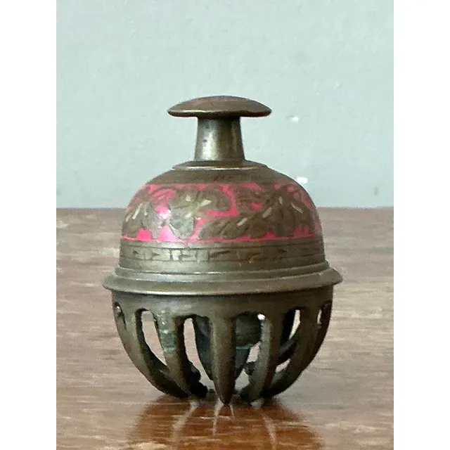 Vintage Boho Engraved Brass Bell — additional photo 1