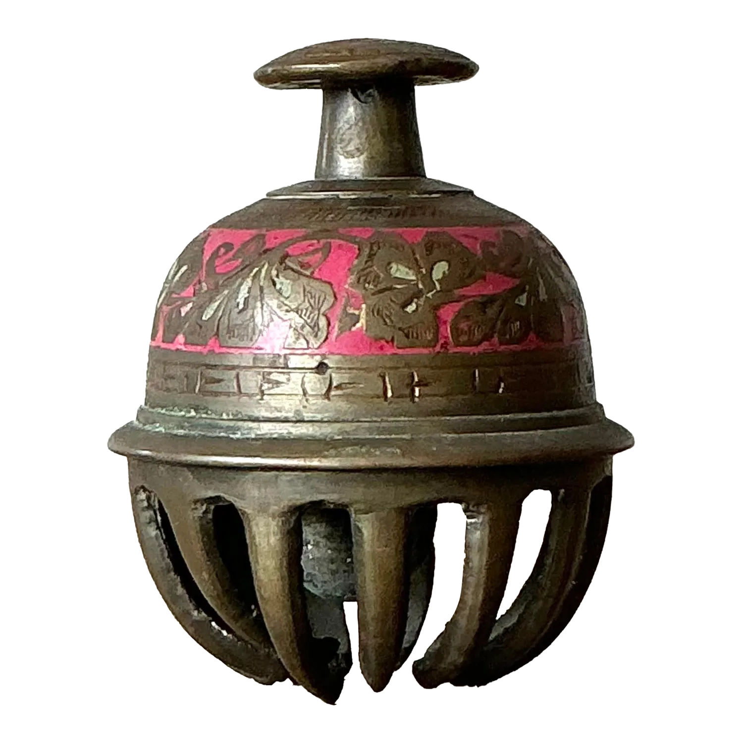 Vintage Boho Engraved Brass Bell — additional photo 3