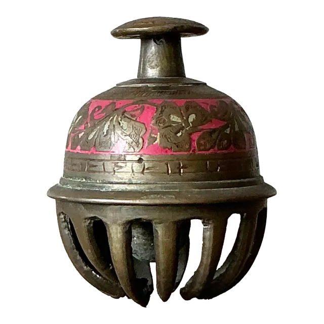 Vintage Boho Engraved Brass Bell — additional photo 3