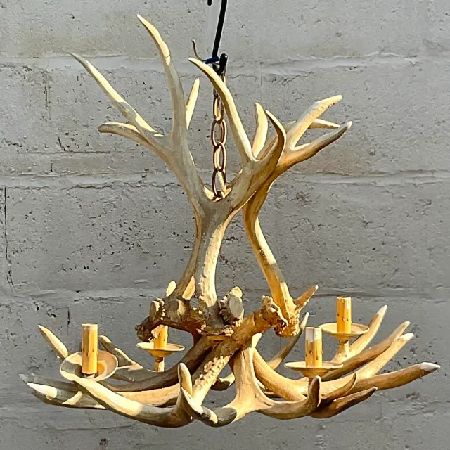 Vintage Boho Faux Antler Chandelier — additional photo 1